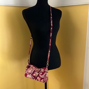 Vera Bradley Small Cross Body Bag - Piccadilly Plum (2005) Retired Pattern